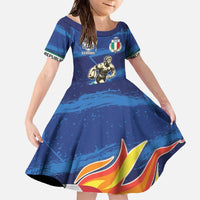 Italian Republic Rugby Custom Family Matching Off The Shoulder Long Sleeve Dress and Hawaiian Shirt Sporty Style