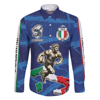 Italian Republic Rugby Custom Family Matching Off The Shoulder Long Sleeve Dress and Hawaiian Shirt Sporty Style