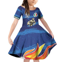 Italian Republic Rugby Custom Family Matching Off Shoulder Short Dress and Hawaiian Shirt Sporty Style