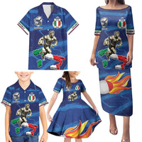 Italian Republic Rugby Custom Family Matching Puletasi and Hawaiian Shirt Sporty Style