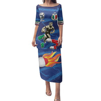 Italian Republic Rugby Custom Family Matching Puletasi and Hawaiian Shirt Sporty Style