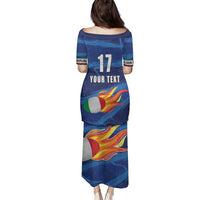 Italian Republic Rugby Custom Family Matching Puletasi and Hawaiian Shirt Sporty Style