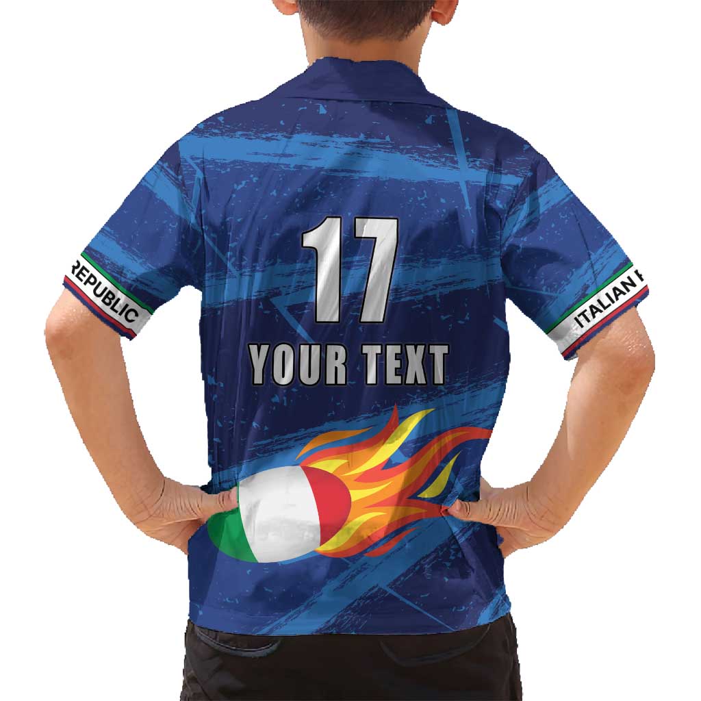 Italian Republic Rugby Custom Family Matching Tank Maxi Dress and Hawaiian Shirt Sporty Style