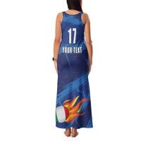 Italian Republic Rugby Custom Family Matching Tank Maxi Dress and Hawaiian Shirt Sporty Style