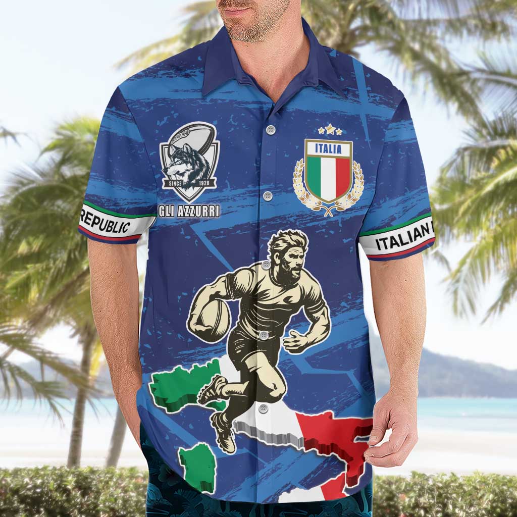 Italian Republic Rugby Custom Hawaiian Shirt Sporty Style
