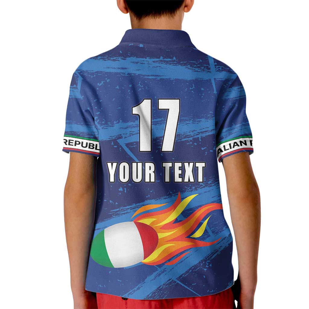 Italian Republic Rugby Custom Kid Polo Shirt Sporty Style