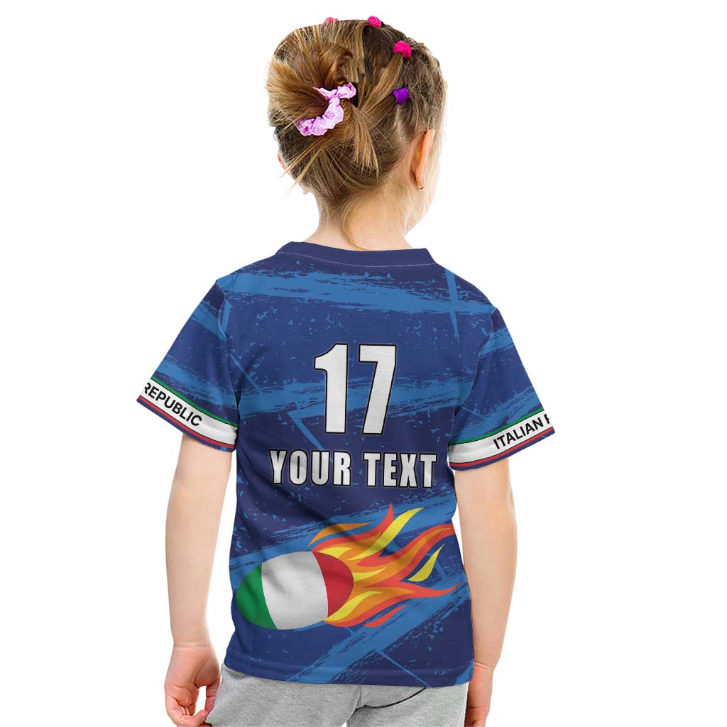 Italian Republic Rugby Custom Kid T Shirt Sporty Style