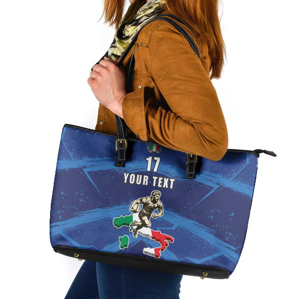 Italian Republic Rugby Custom Leather Tote Bag Sporty Style