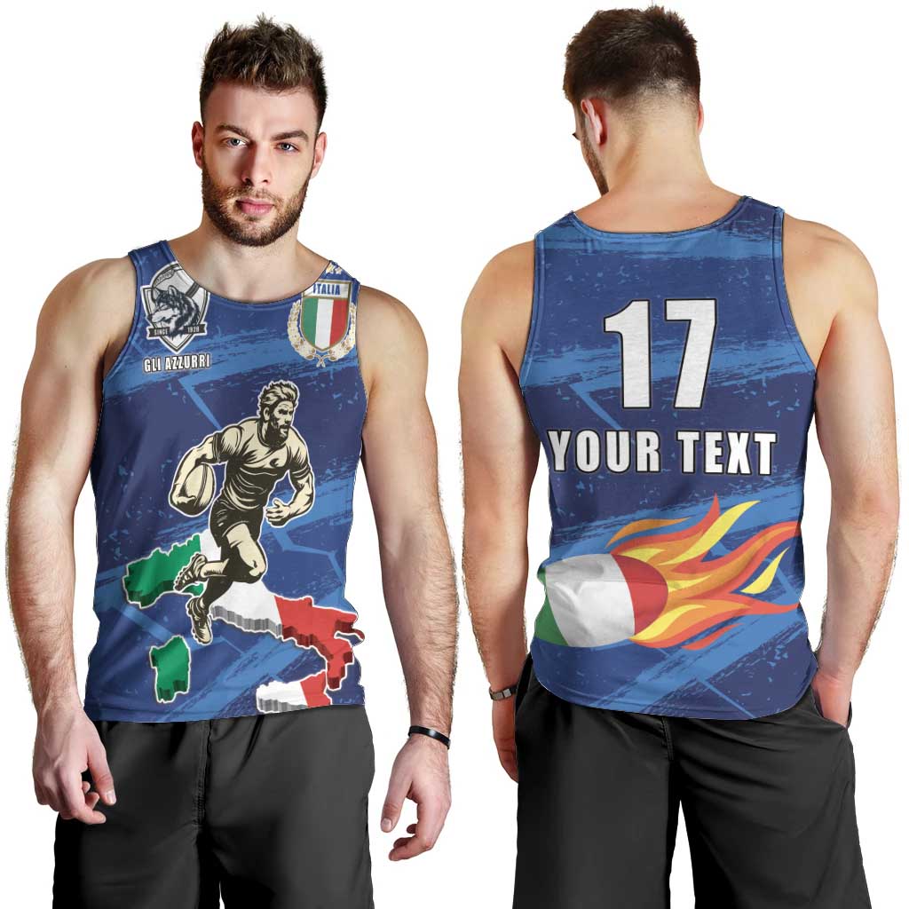 Italian Republic Rugby Custom Men Tank Top Sporty Style