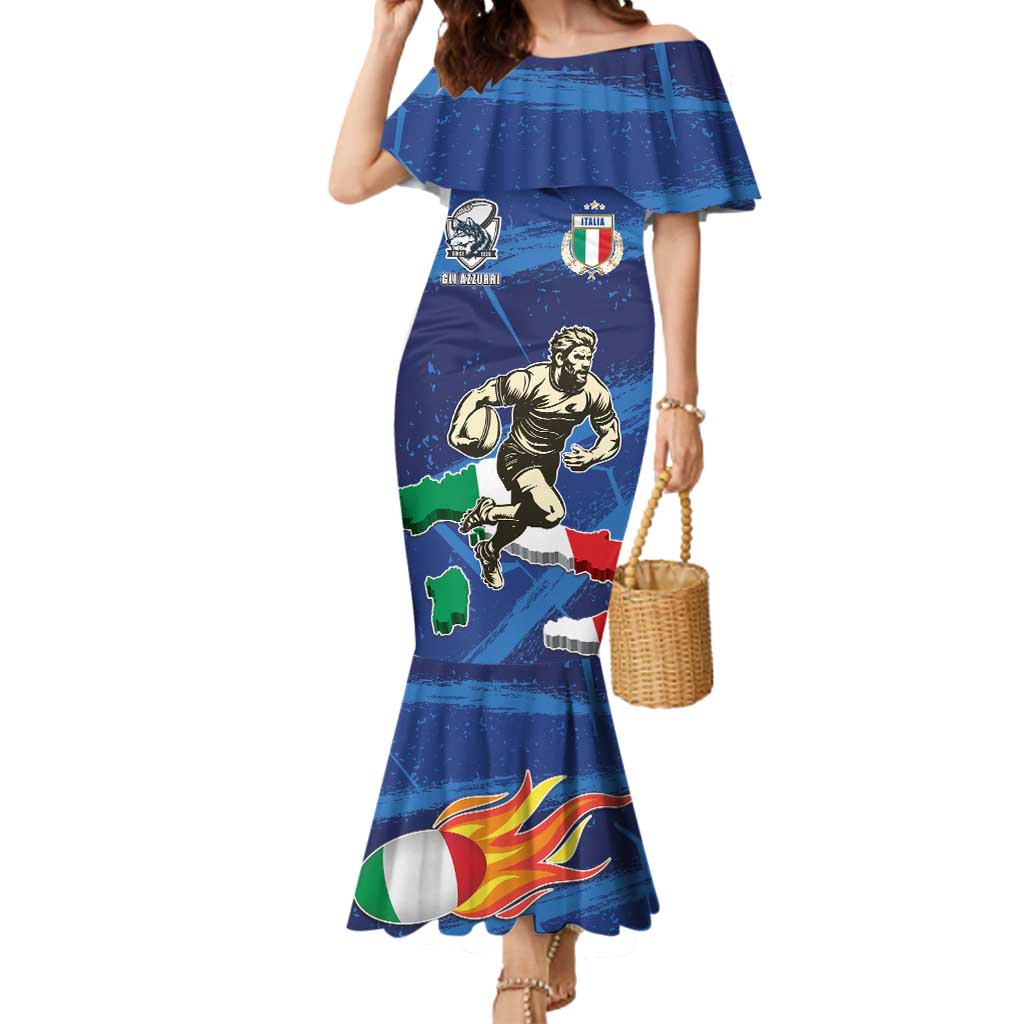 Italian Republic Rugby Custom Mermaid Dress Sporty Style