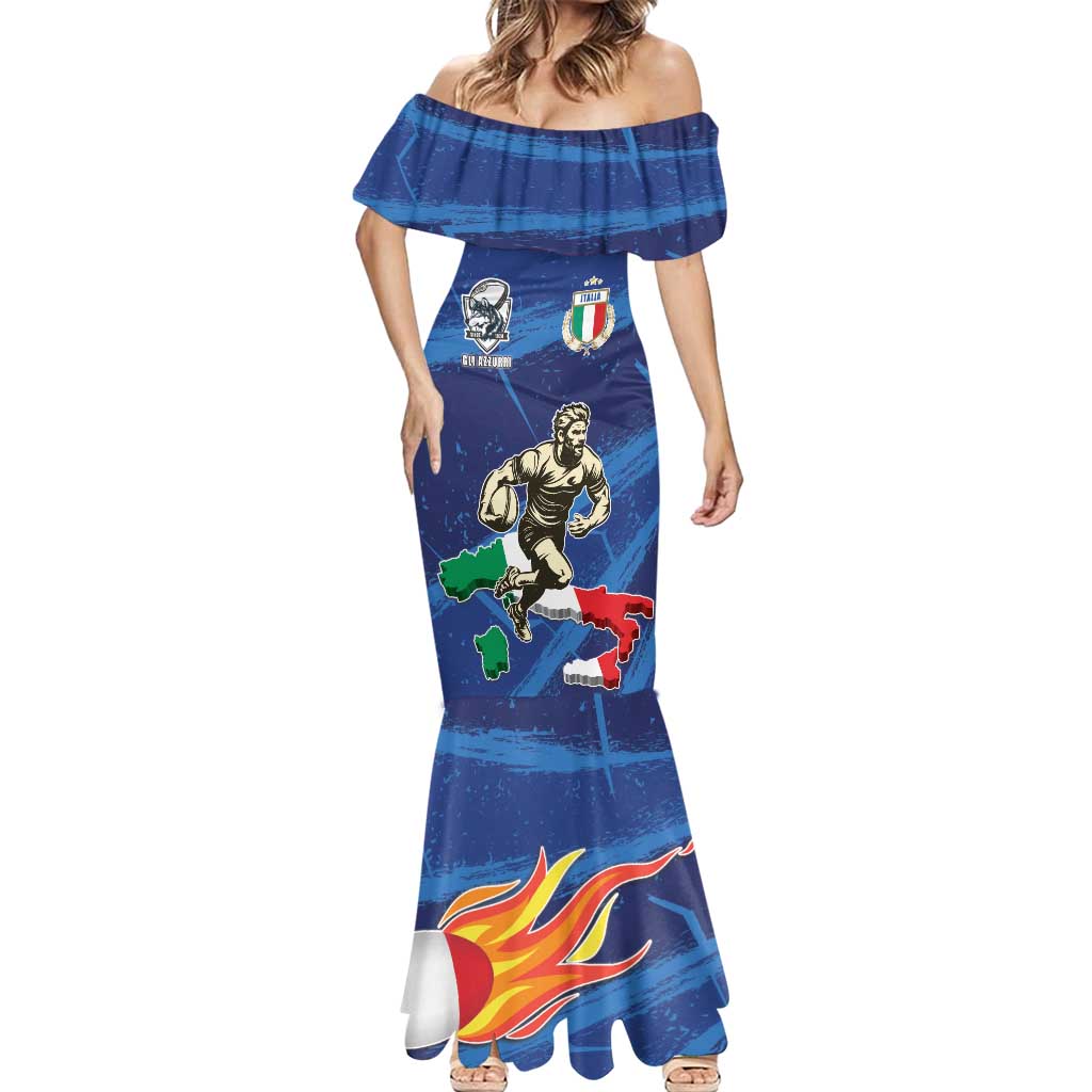 Italian Republic Rugby Custom Mermaid Dress Sporty Style