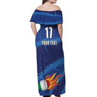 Italian Republic Rugby Custom Off Shoulder Maxi Dress Sporty Style