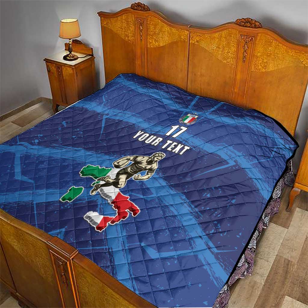 Italian Republic Rugby Custom Quilt Sporty Style