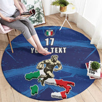 Italian Republic Rugby Custom Round Carpet Sporty Style