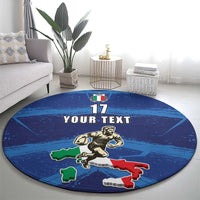 Italian Republic Rugby Custom Round Carpet Sporty Style