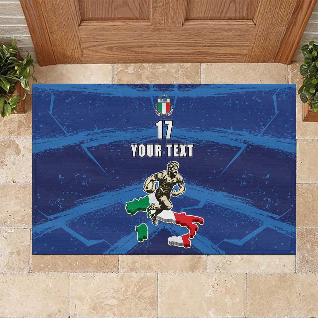 Italian Republic Rugby Custom Rubber Doormat Sporty Style