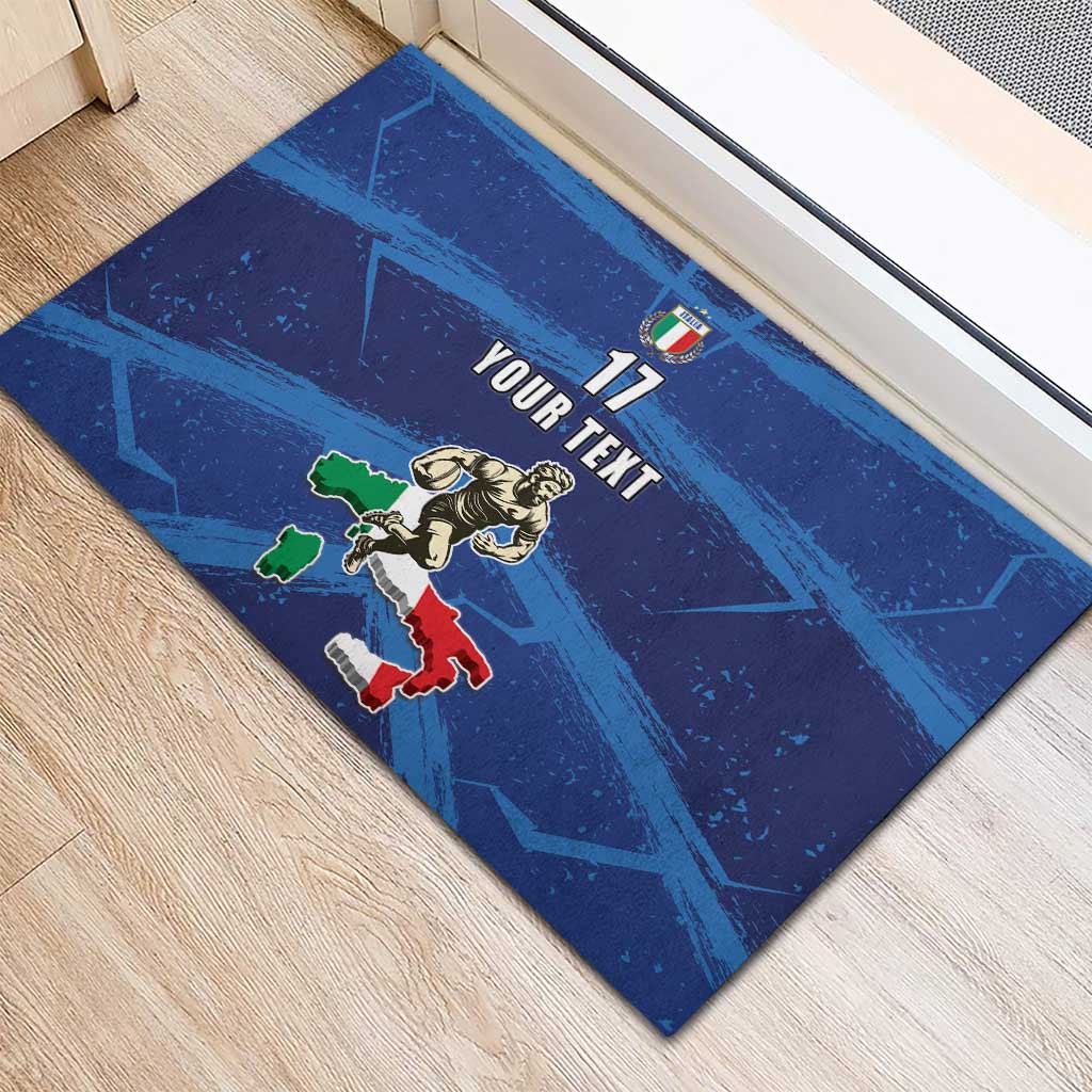 Italian Republic Rugby Custom Rubber Doormat Sporty Style