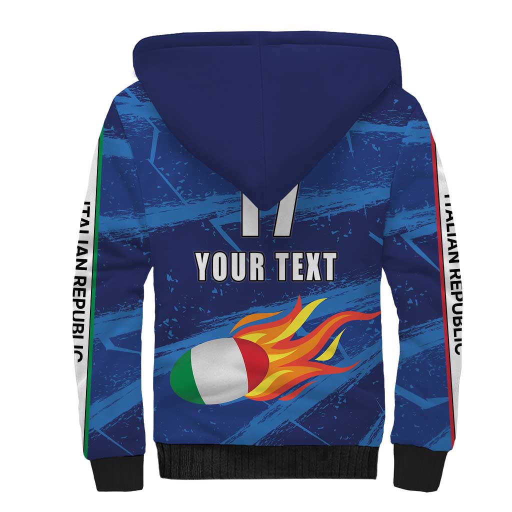 Italian Republic Rugby Custom Sherpa Hoodie Sporty Style