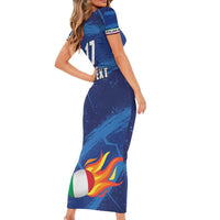 Italian Republic Rugby Custom Short Sleeve Bodycon Dress Sporty Style