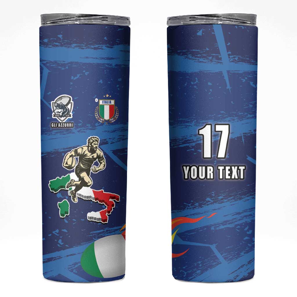 Italian Republic Rugby Custom Skinny Tumbler Sporty Style
