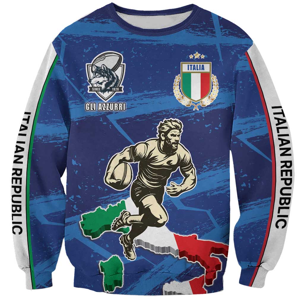 Italian Republic Rugby Custom Sweatshirt Sporty Style