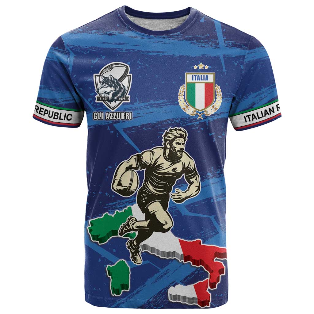 Italian Republic Rugby Custom T Shirt Sporty Style