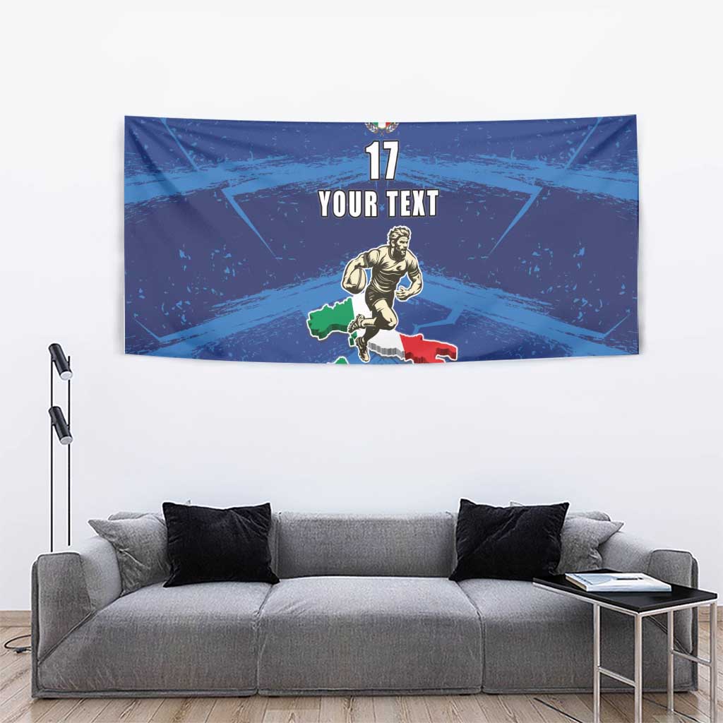 Italian Republic Rugby Custom Tapestry Sporty Style