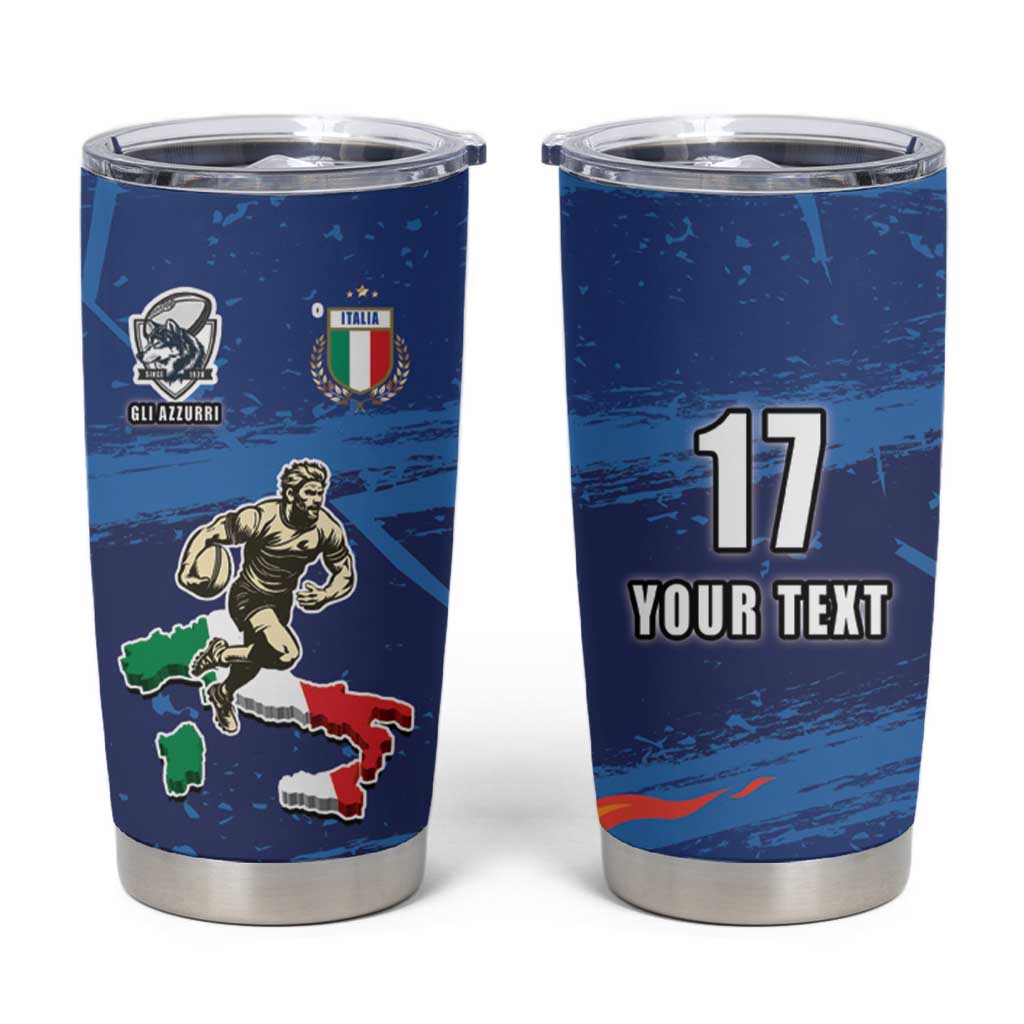 Italian Republic Rugby Custom Tumbler Cup Sporty Style
