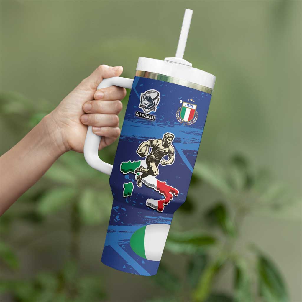 Italian Republic Rugby Custom Tumbler With Handle Sporty Style