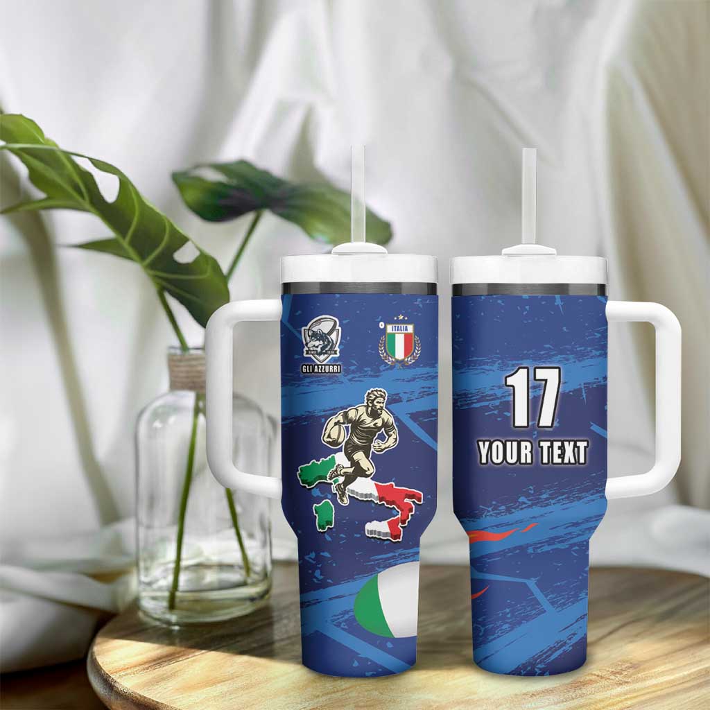 Italian Republic Rugby Custom Tumbler With Handle Sporty Style