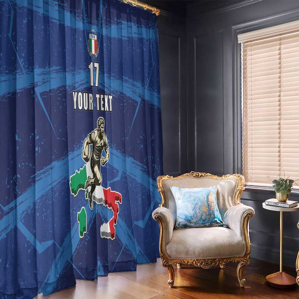 Italian Republic Rugby Custom Window Curtain Sporty Style