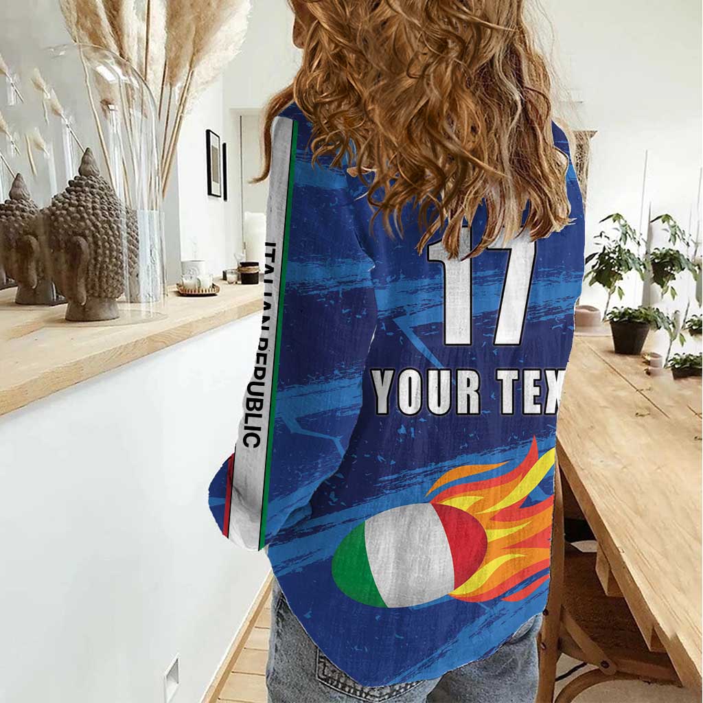 Italian Republic Rugby Custom Women Casual Shirt Sporty Style