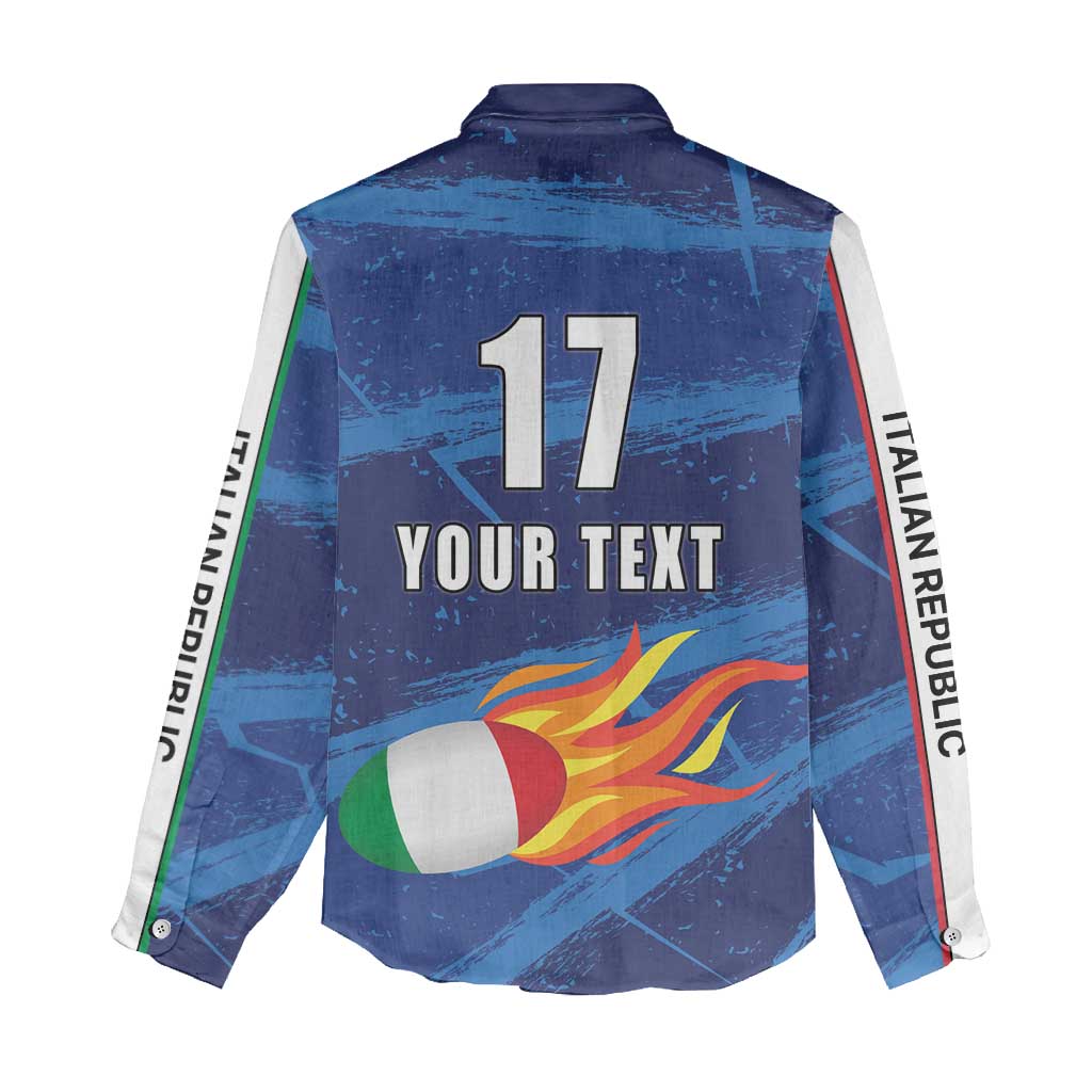 Italian Republic Rugby Custom Women Casual Shirt Sporty Style