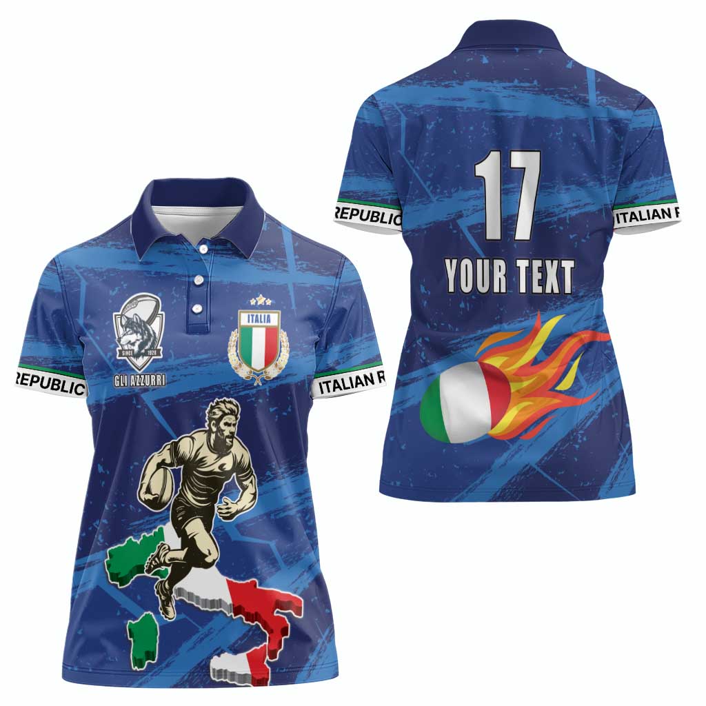 Italian Republic Rugby Custom Women Polo Shirt Sporty Style