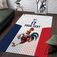France Rugby Custom Area Rug Come on Les Bleus White Style