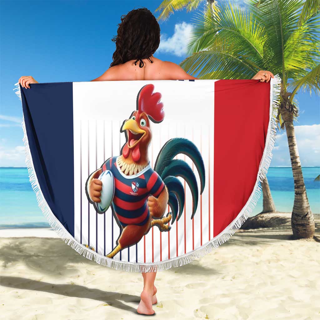 France Rugby Custom Beach Blanket Come on Les Bleus White Style