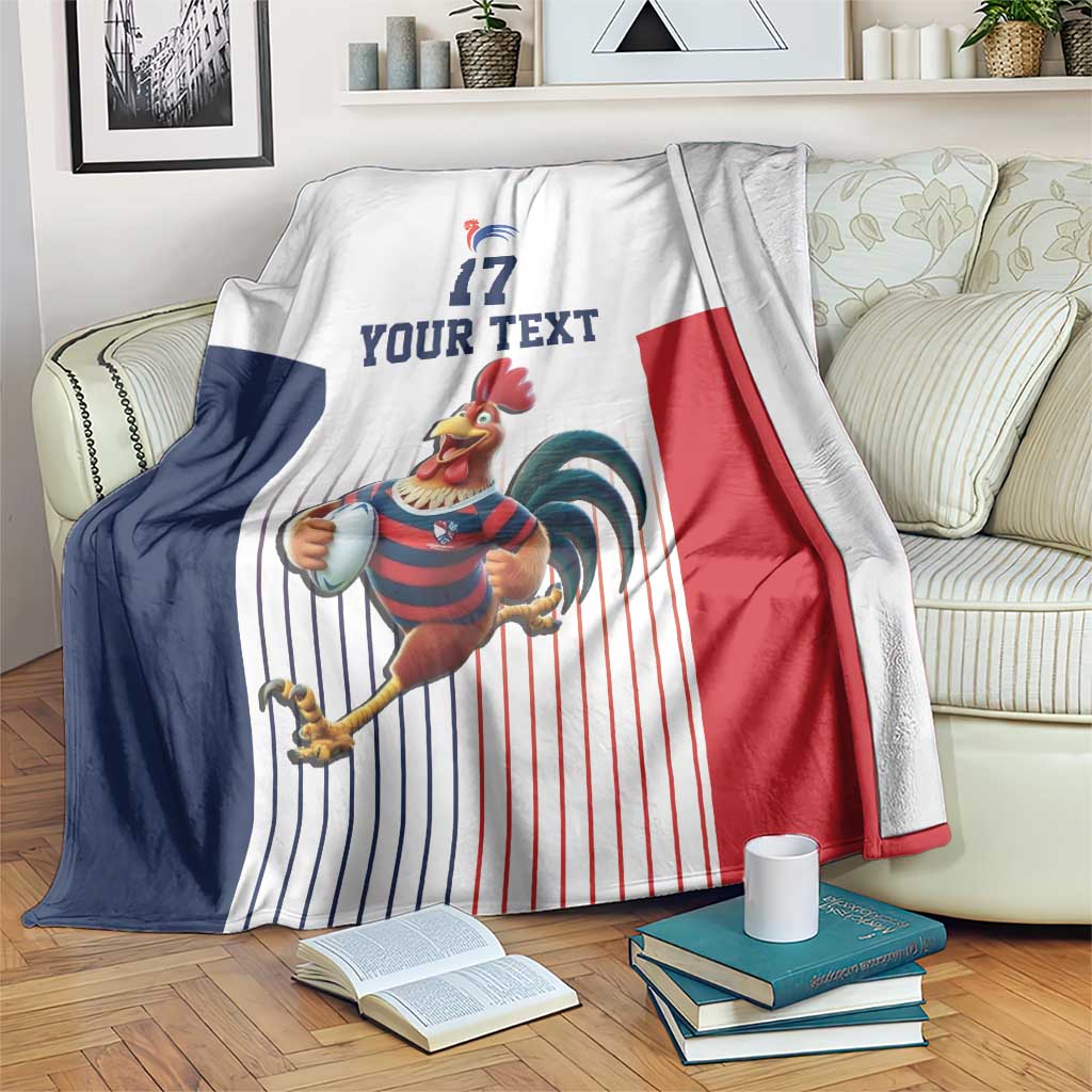France Rugby Custom Blanket Come on Les Bleus White Style