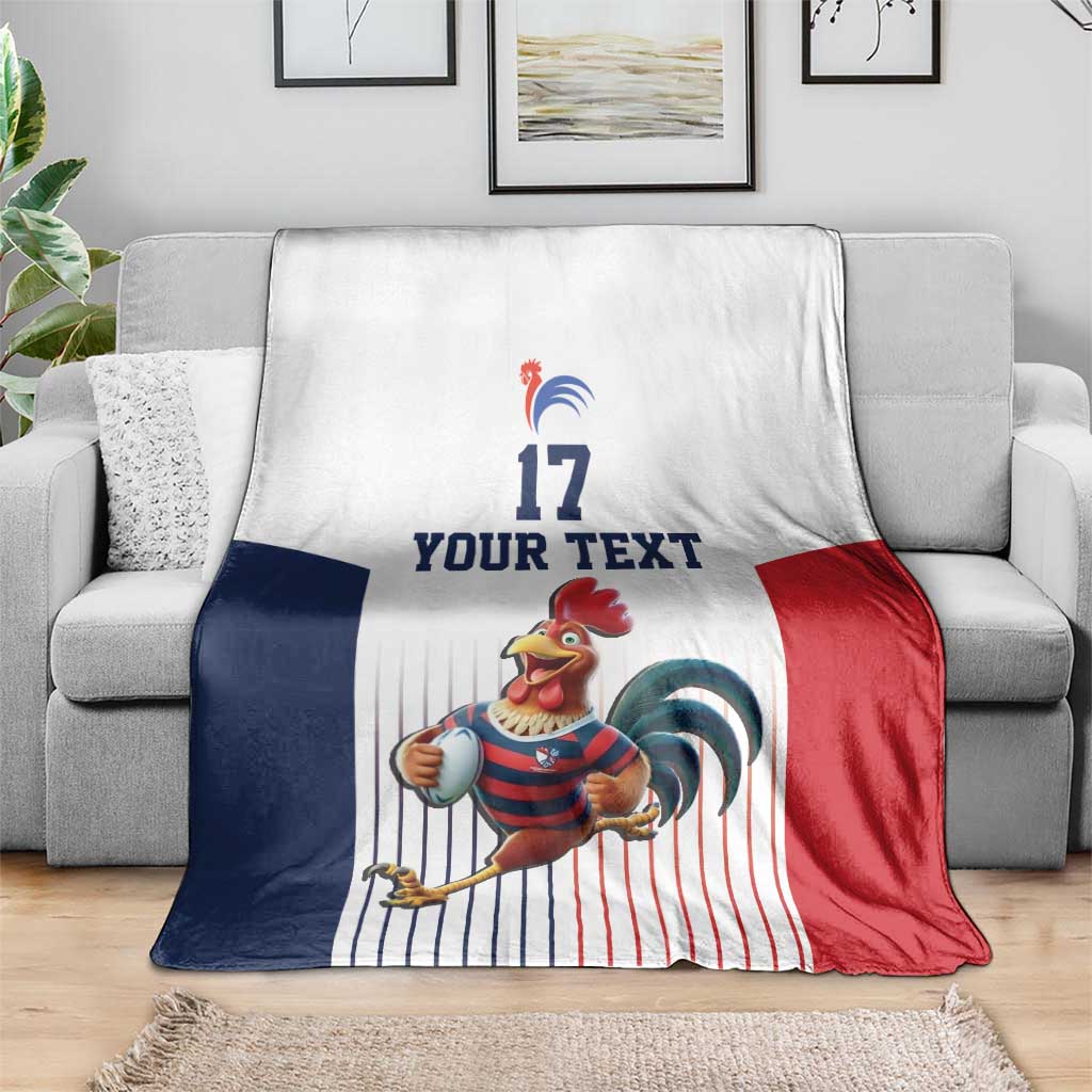France Rugby Custom Blanket Come on Les Bleus White Style