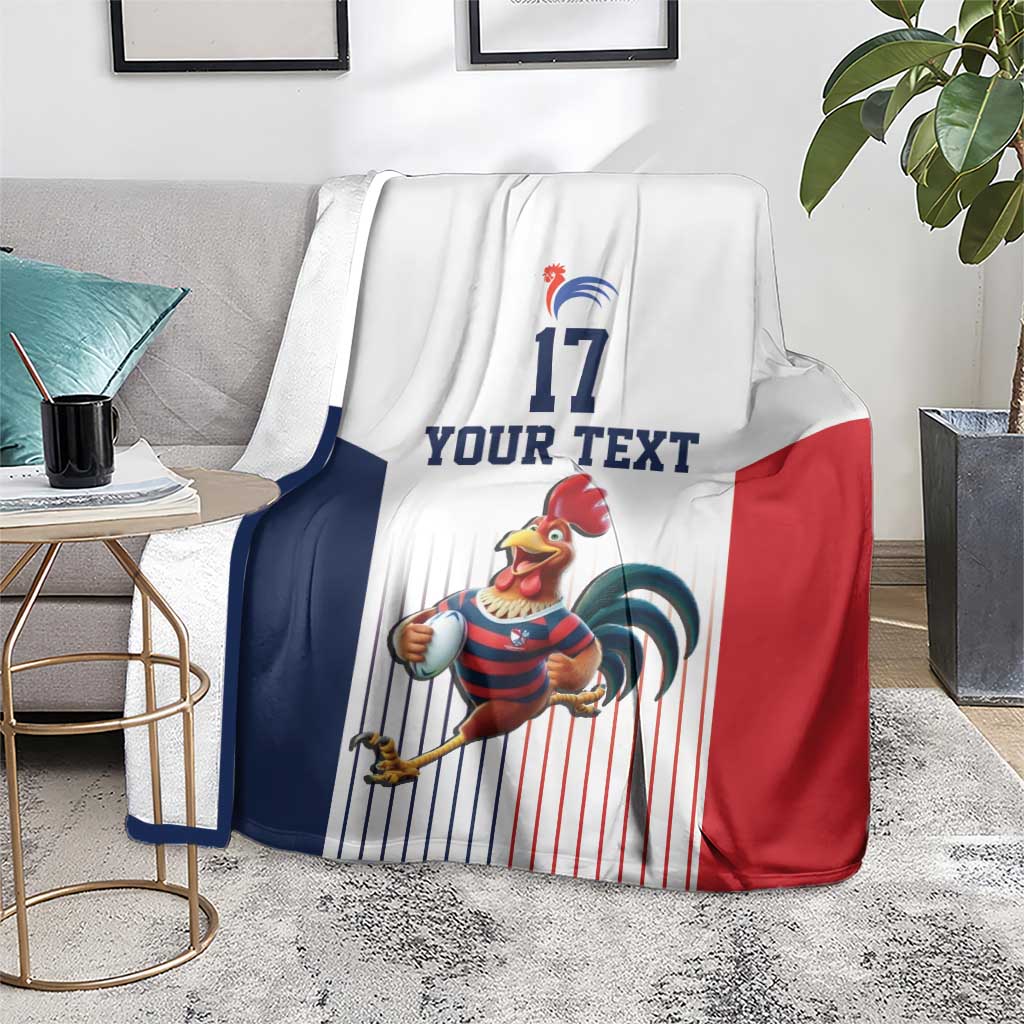 France Rugby Custom Blanket Come on Les Bleus White Style