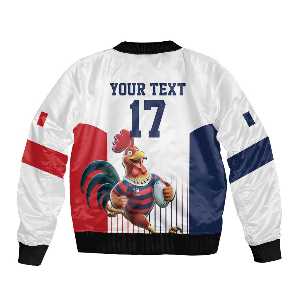 France Rugby Custom Bomber Jacket Come on Les Bleus White Style