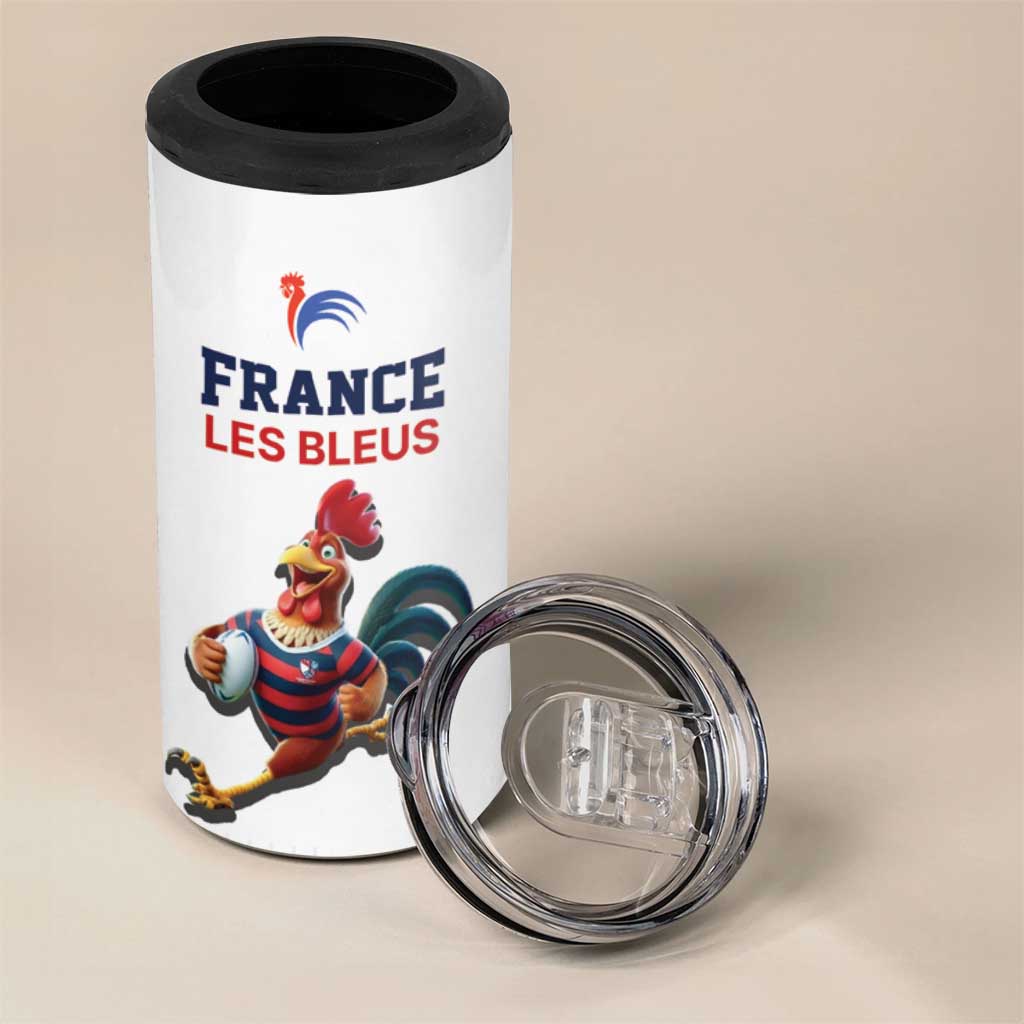 France Rugby Custom 4 in 1 Can Cooler Tumbler Come on Les Bleus White Style
