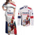 France Rugby Custom Couples Matching Off Shoulder Maxi Dress and Long Sleeve Button Shirt Come on Les Bleus White Style