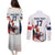 France Rugby Custom Couples Matching Puletasi and Long Sleeve Button Shirt Come on Les Bleus White Style