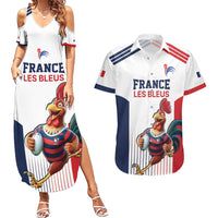 France Rugby Custom Couples Matching Summer Maxi Dress and Hawaiian Shirt Come on Les Bleus White Style