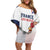 France Rugby Custom Family Matching Off Shoulder Short Dress and Hawaiian Shirt Come on Les Bleus White Style