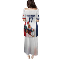 France Rugby Custom Family Matching Puletasi and Hawaiian Shirt Come on Les Bleus White Style