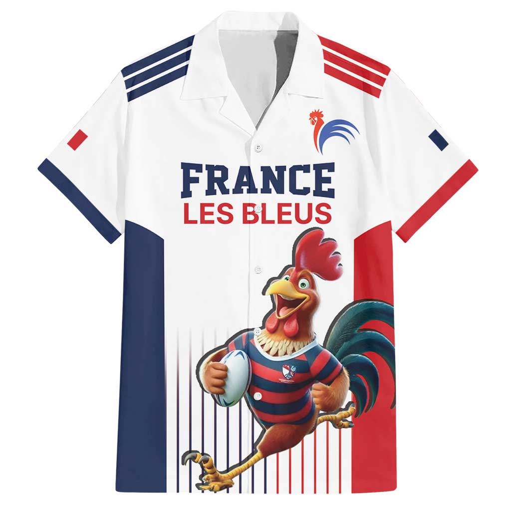 France Rugby Custom Family Matching Short Sleeve Bodycon Dress and Hawaiian Shirt Come on Les Bleus White Style