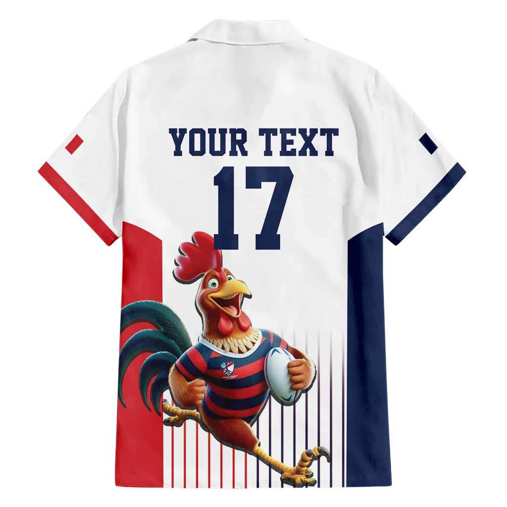 France Rugby Custom Family Matching Short Sleeve Bodycon Dress and Hawaiian Shirt Come on Les Bleus White Style