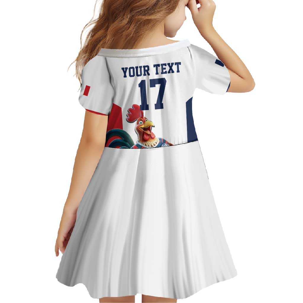 France Rugby Custom Family Matching Summer Maxi Dress and Hawaiian Shirt Come on Les Bleus White Style