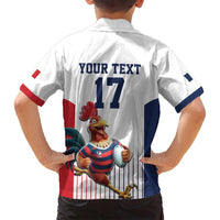 France Rugby Custom Family Matching Tank Maxi Dress and Hawaiian Shirt Come on Les Bleus White Style